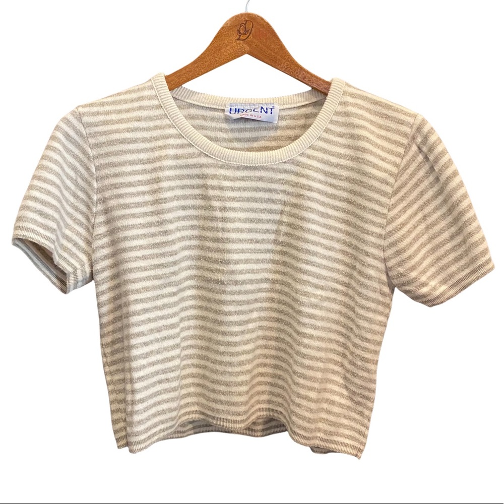 Urgent Cropped Short Sleeve Sweater